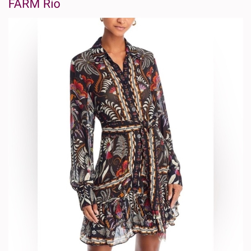 FARM Rio Multicolor Long Sleeve Dress